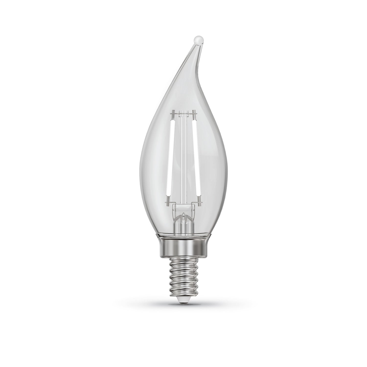 3.3W (40W Equivalent) Daylight White (5000K) BA10 (E12 Base) Flame Tip Exposed White Filament LED Bulb (3-Pack)