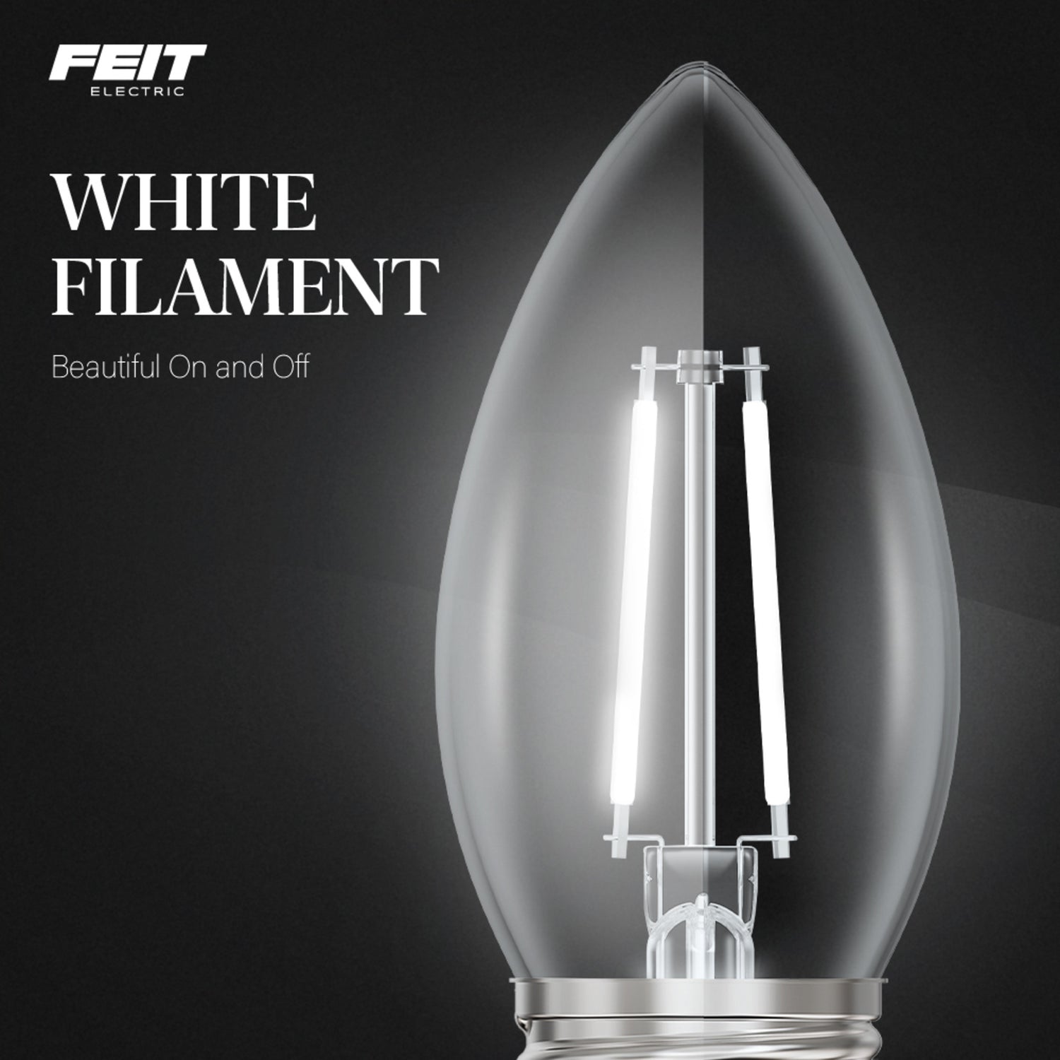 5.5W (60W Equivalent) Daylight White (5000K) Chandelier B10 (E26 Base) Torpedo Tip White Filament LED Bulb (3-Pack)