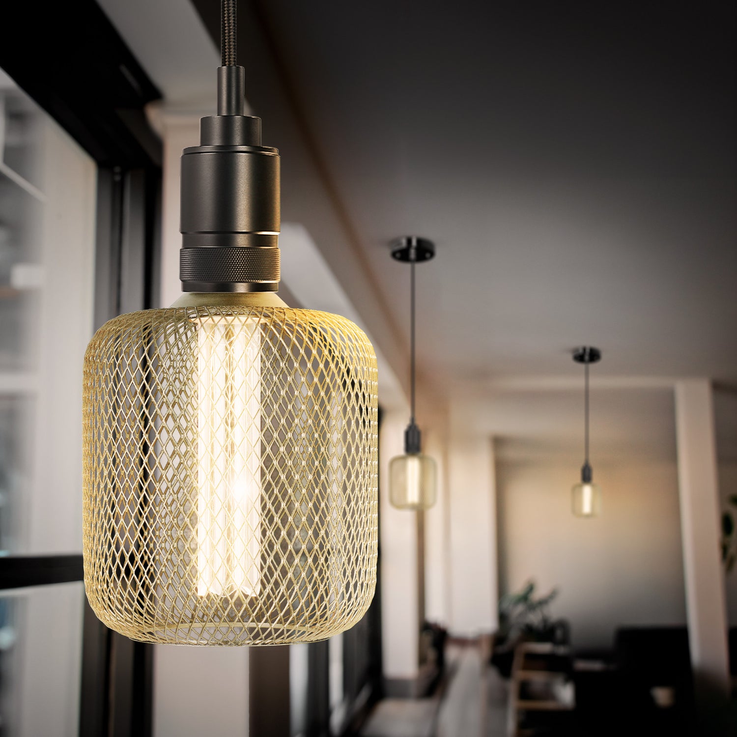 3.5W Soft White (2700K) Large Gold Mesh Cage Acrylic LED Bulb
