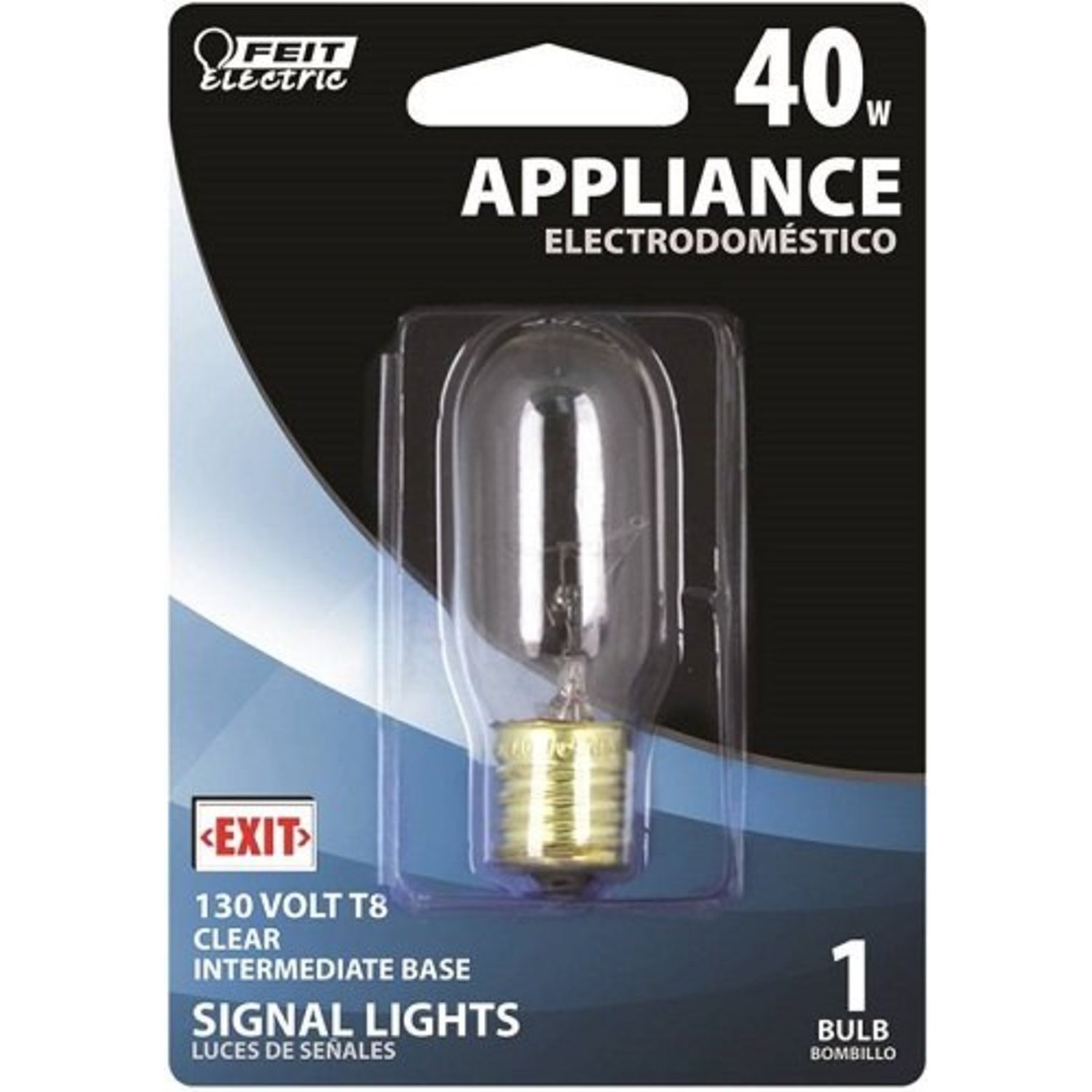40W Soft White (2700K) E17 Base T8 Clear Incandescent Dimmable Microwave Light Bulb