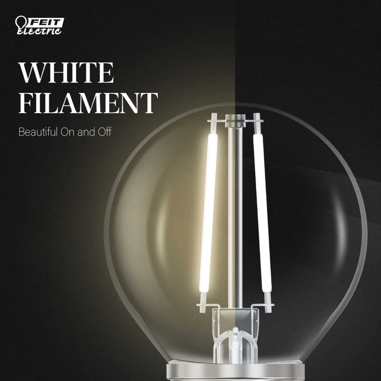 5.5W (60W Replacement) Soft White (2700K) G16 1/2 Globe Shape (E26 Base) Exposed White Filament LED Bulb (2-Pack)