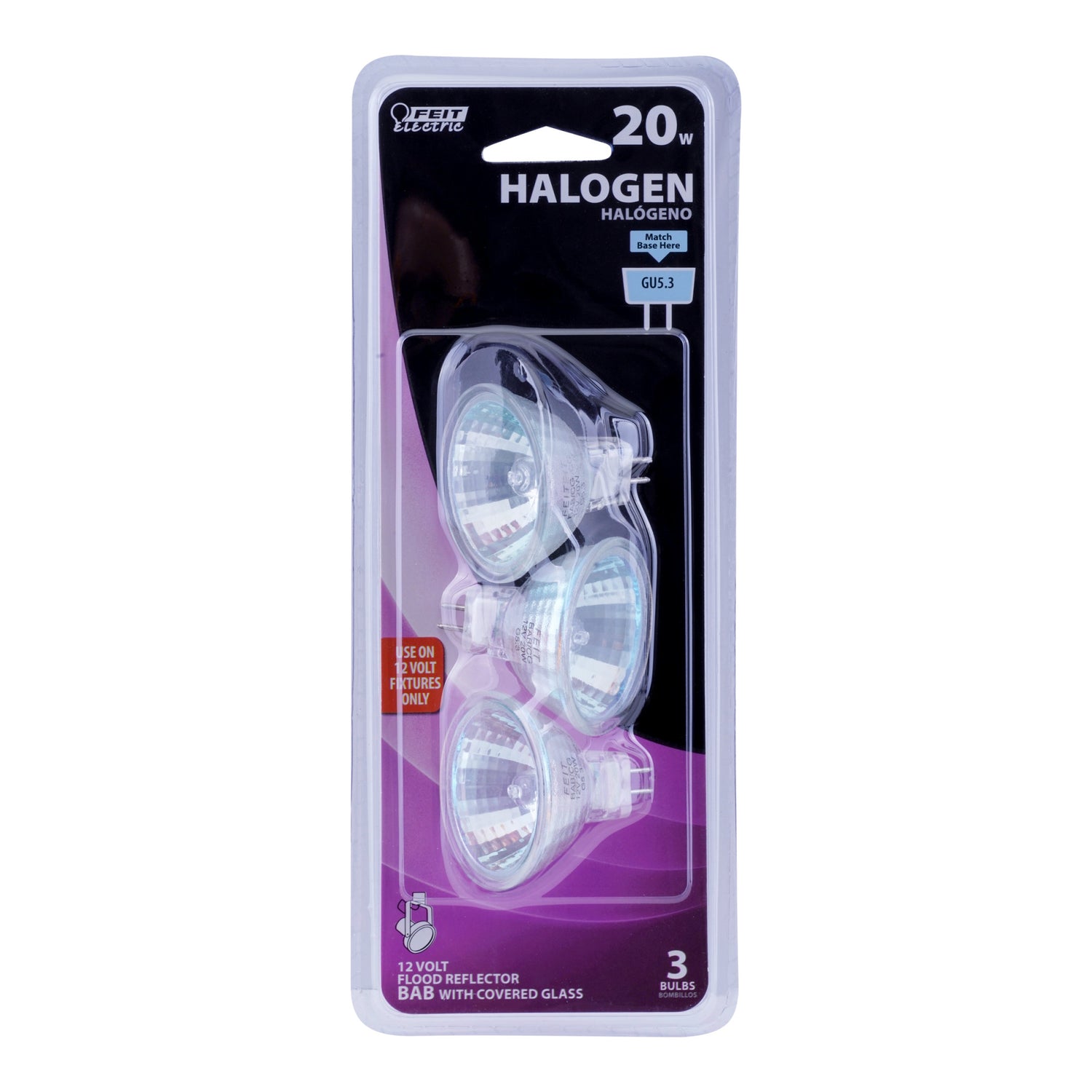 20W MR16 Warm White (3000K) GU5.3 Base MR16 Dimmable Halogen Flood Reflector Light Bulb (3-Pack)