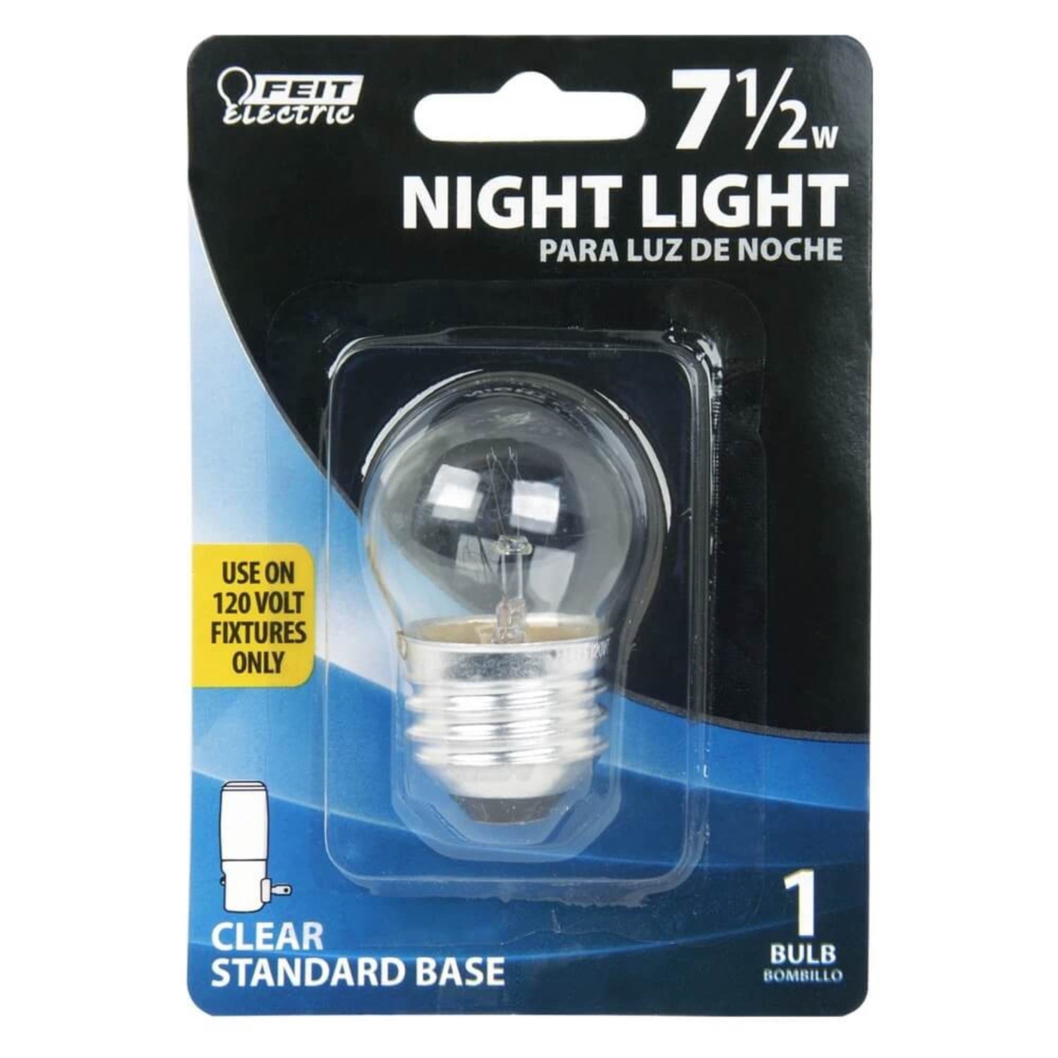 7 1/2W Soft White (2700K) S11 E26 Base Dimmable Clear Incandescent Night Light