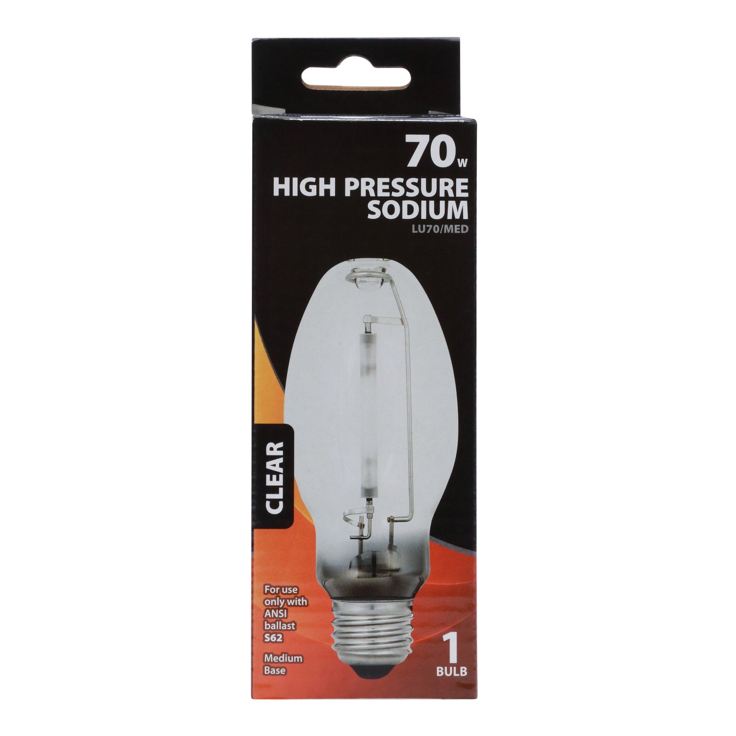 70W Soft White (2000K) ED17 Shape (E26 Base) Clear High Pressure Sodium Lamp Light Bulb