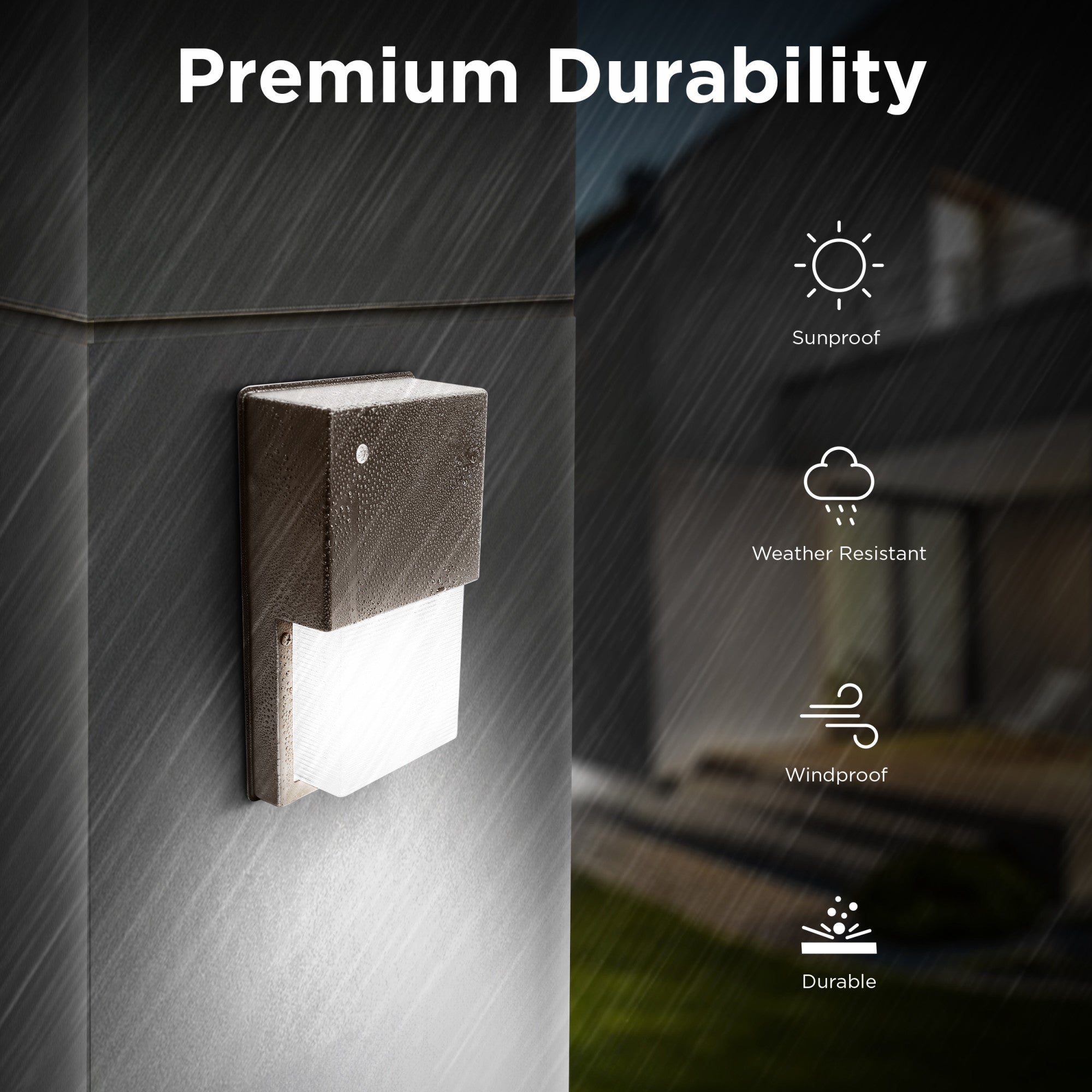 10 in. 20.7W Daylight (5000K) Bronze LED Wall Pack Security 10 in. 20.7W Daylight (5000K) Bronze LED Wall Pack Security
