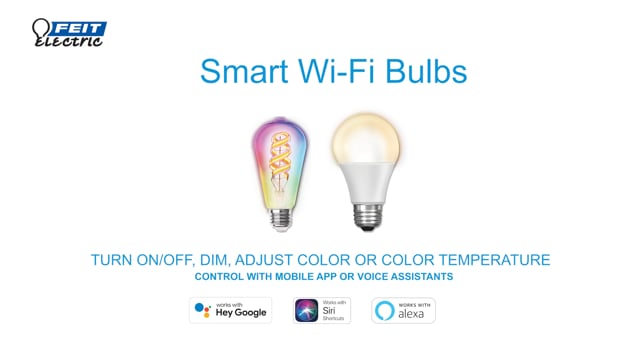 Feit Electric|Bombilla LED inteligente BR30/927CA/AG equivalente a  65W/WiFi/regulable/no requiere concentrador/para asistente de voz/5  pulgadas de