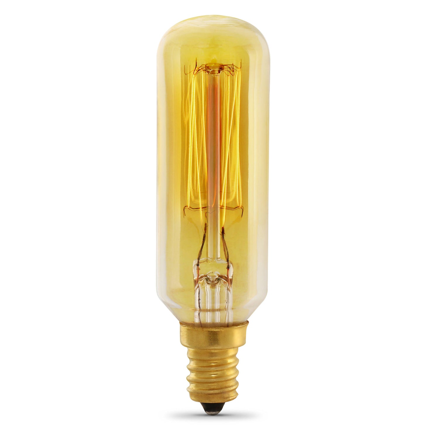 40W Replacement T8 E12 Dimmable Filament Amber Glass Vintage Edison Incandescent Light Bulb, Soft White