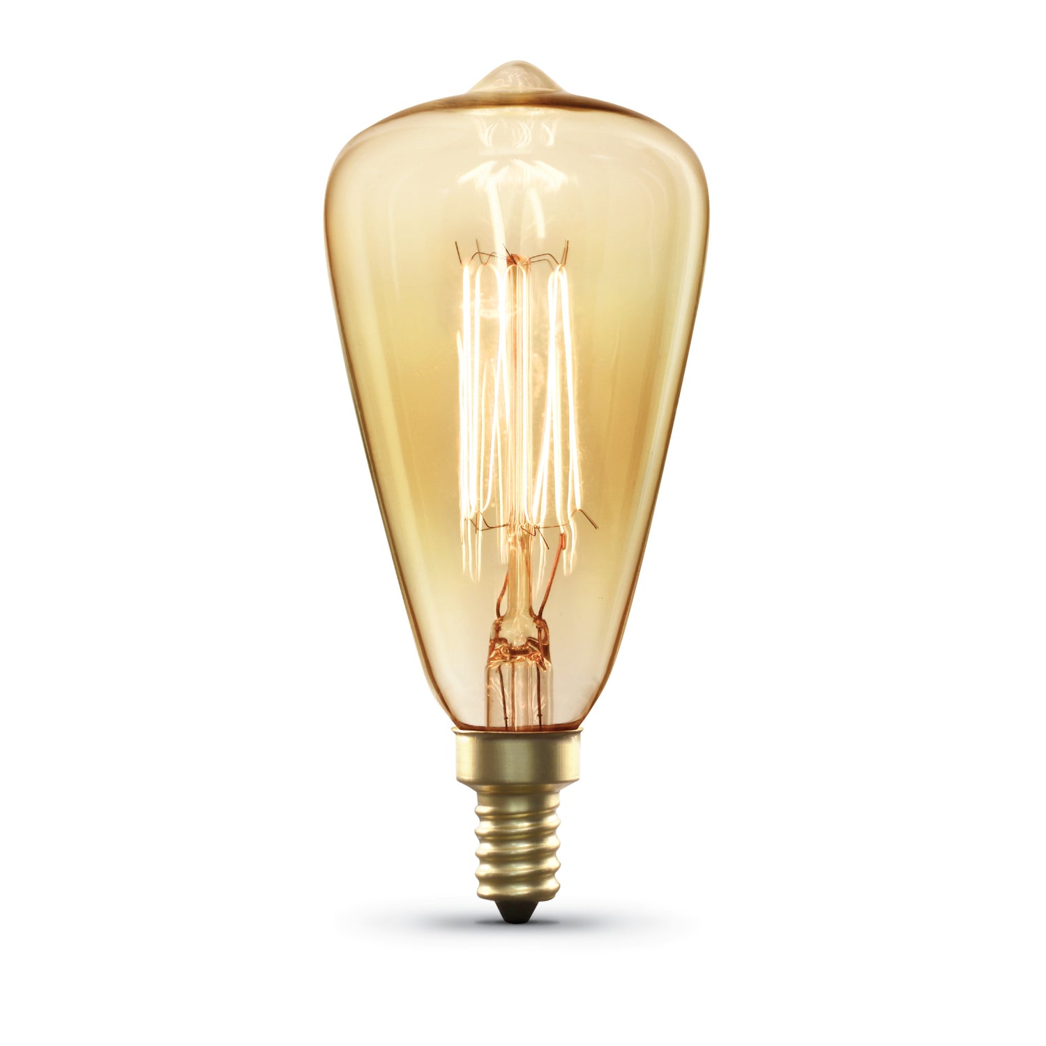 60W Replacement ST15 E12 Dimmable Filament Amber Glass Vintage Edison Incandescent Light Bulb, Warm White