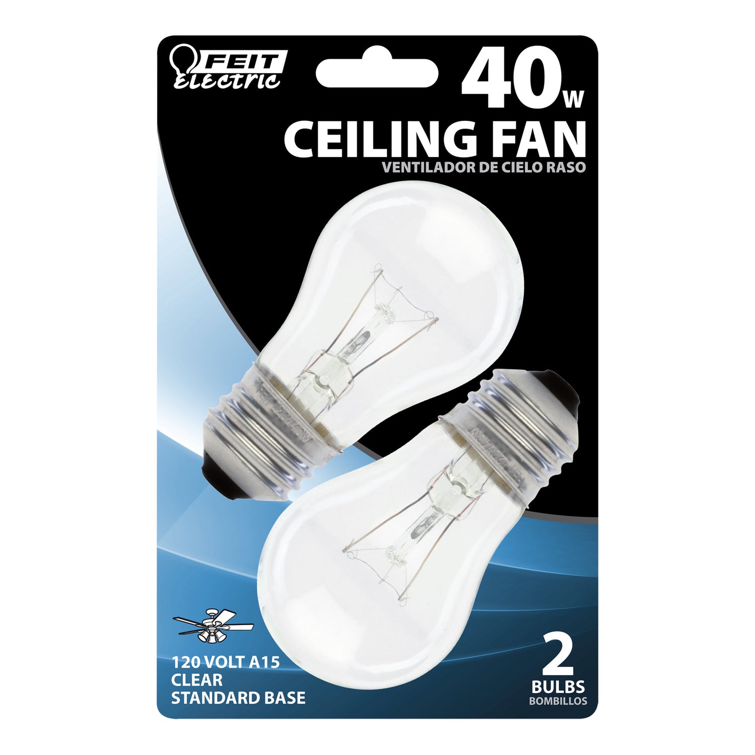 40-Watt Soft White (2700K) A15 E26 Base Clear Light Bulb (2-Pack)