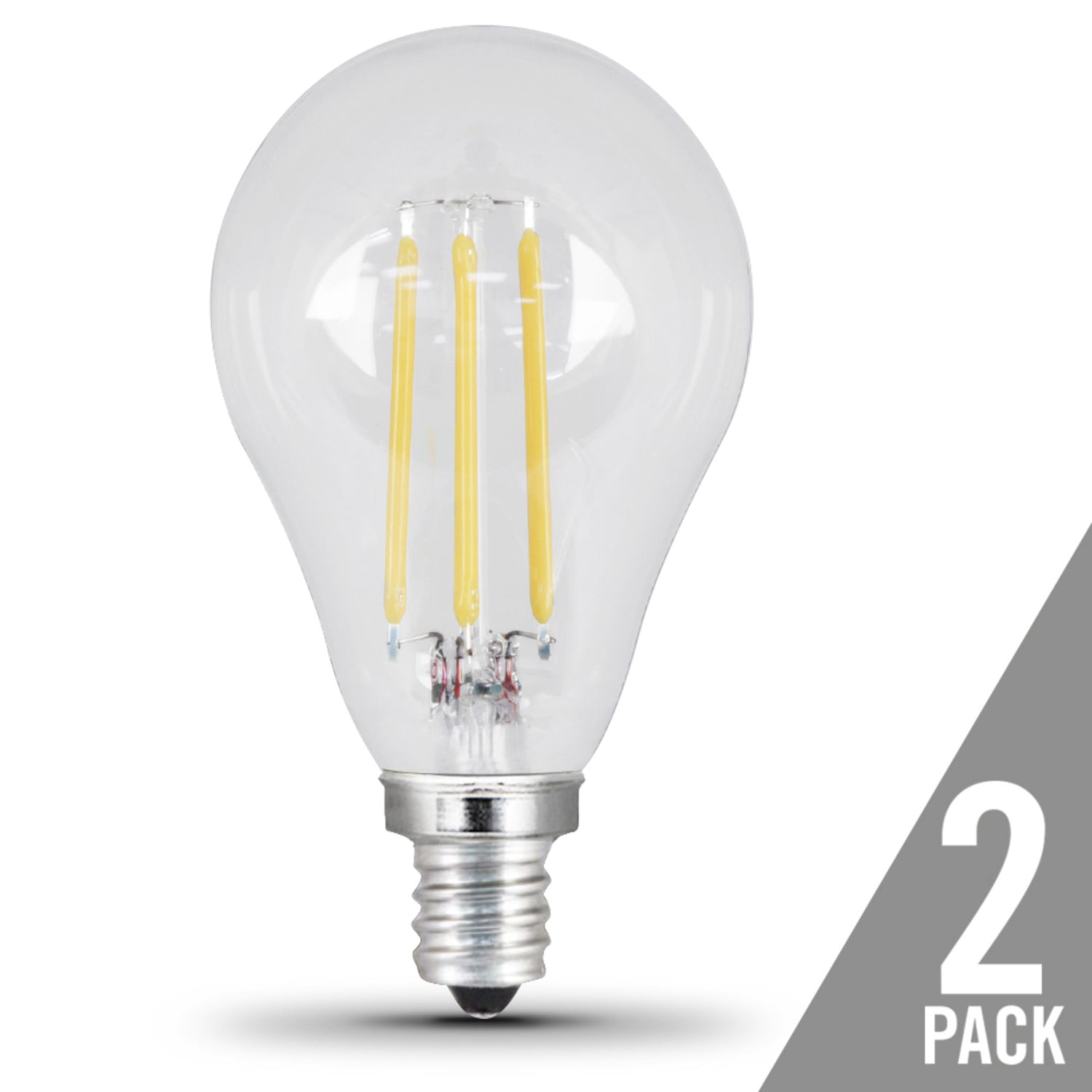 60W Replacement A15 Candelabra Base Dimmable Daylight Glass Filament (2-Pack)
