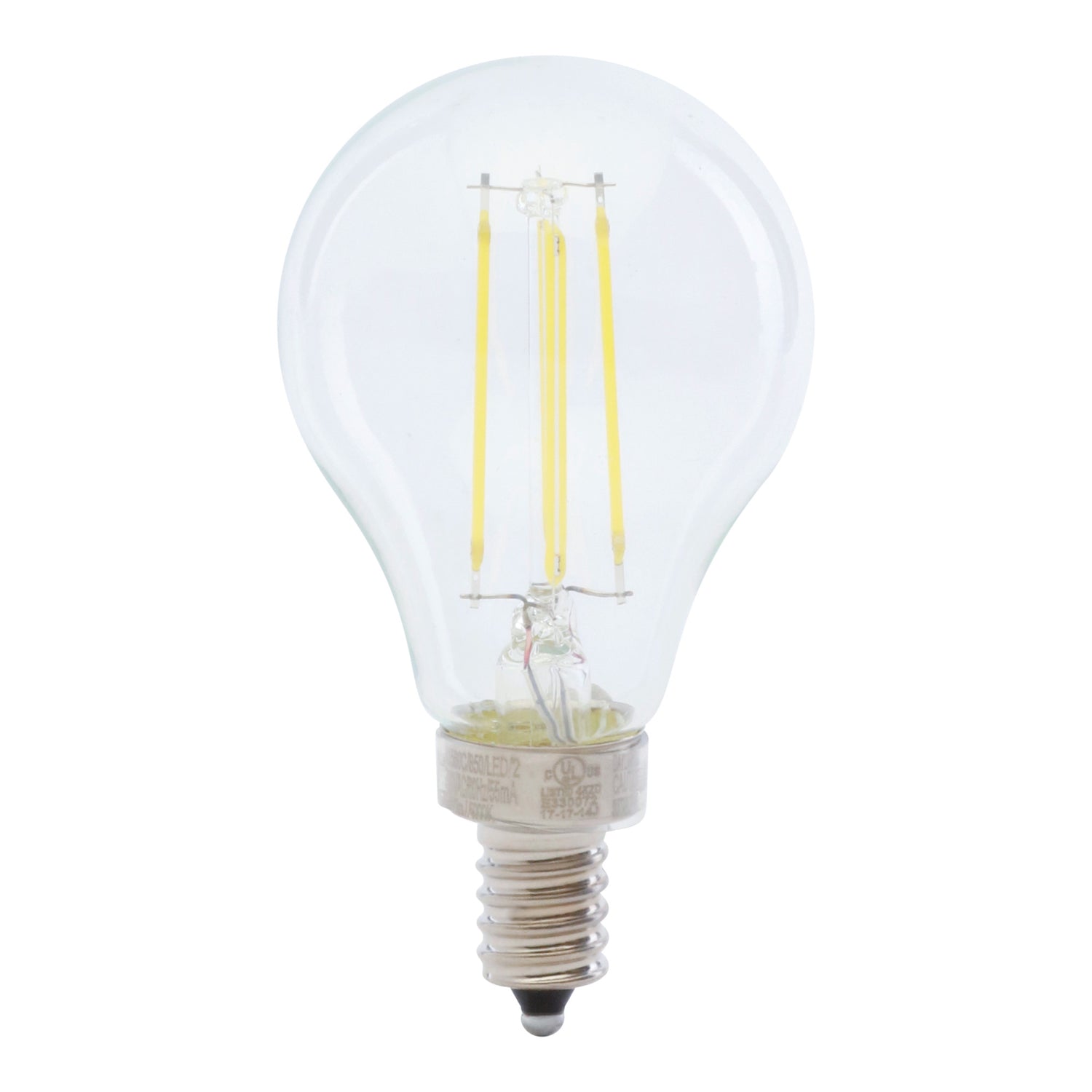 60W Replacement A15 Candelabra Base Dimmable Daylight Glass Filament (2-Pack)