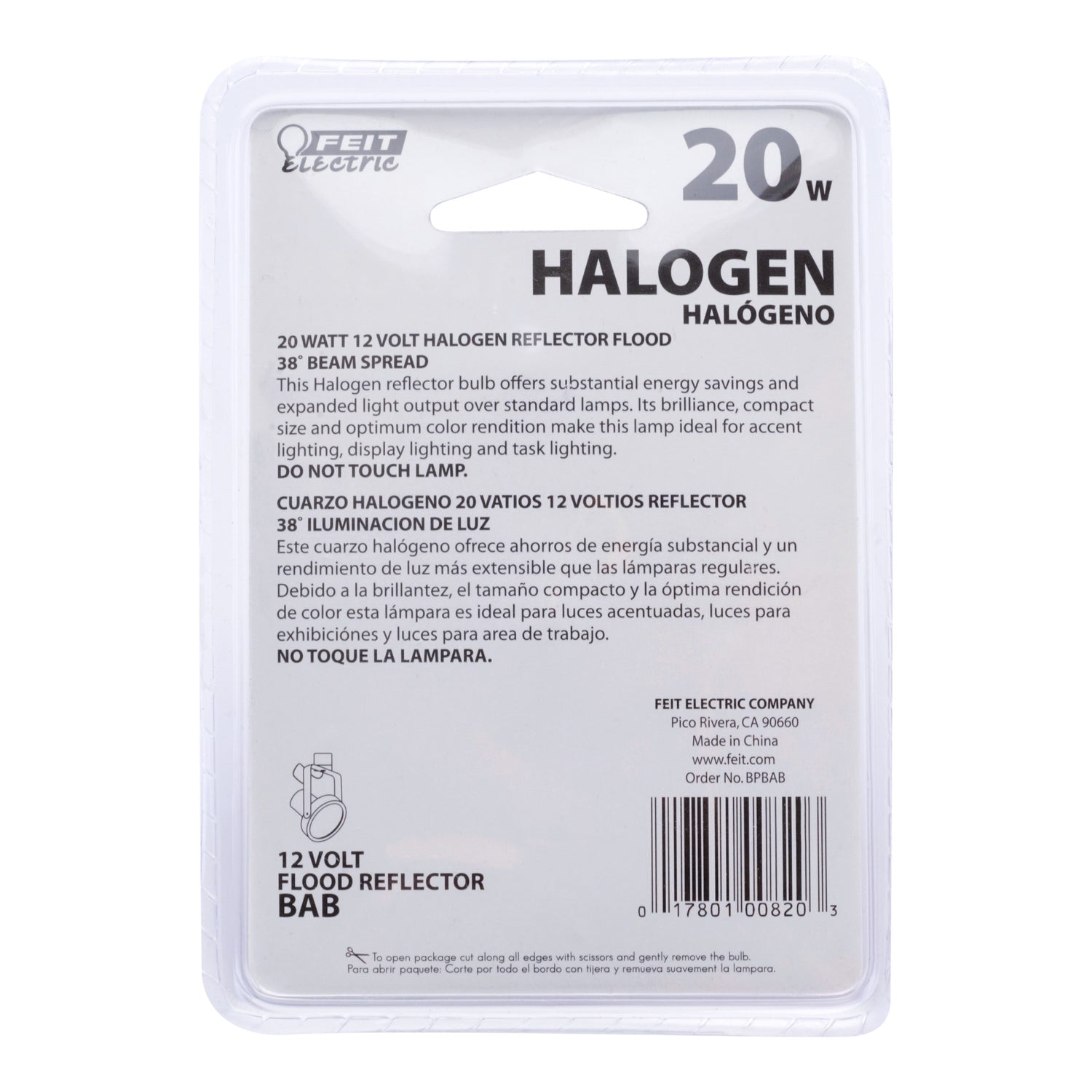 20W Warm White (3000K) MR16 GU5.3 Base Reflector Halogen Bulb