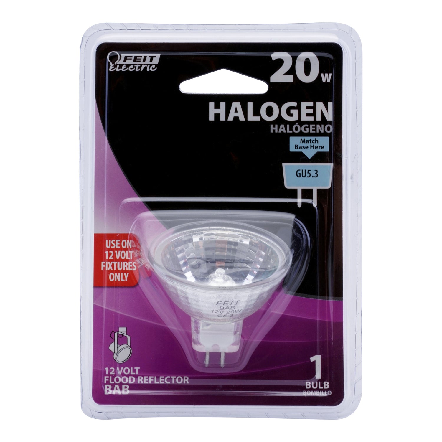20W Warm White (3000K) MR16 GU5.3 Base Reflector Halogen Bulb