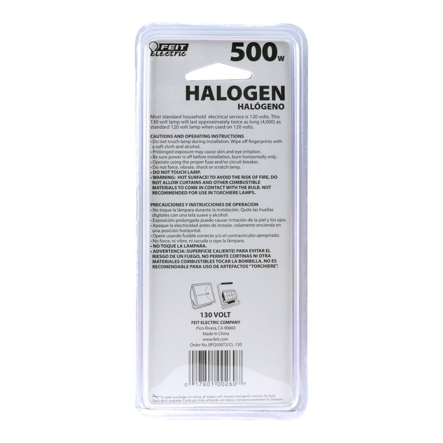 500 W Special Use Halogen Light Bulb