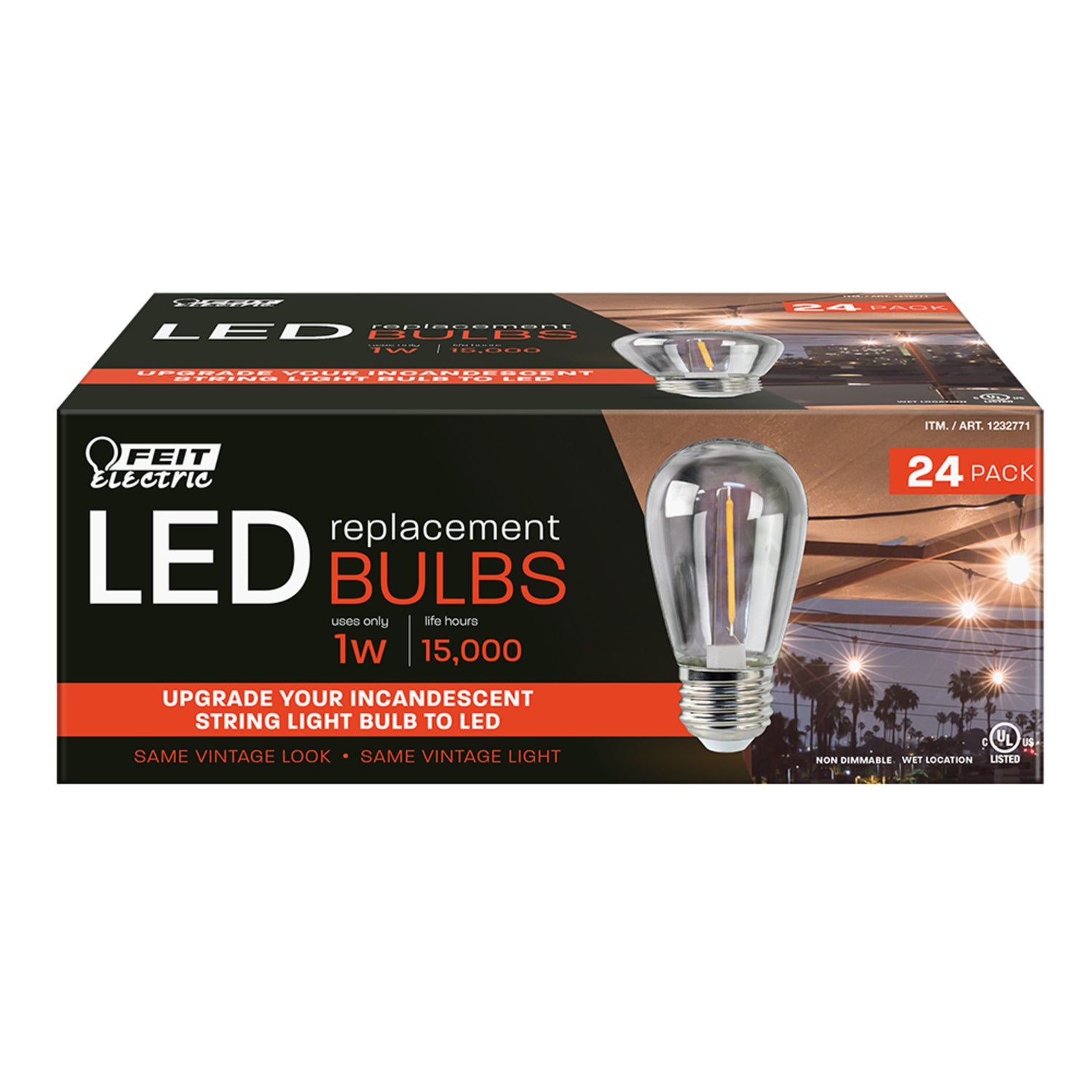 LED Replacement String Light Bulbs, 24-Pack
